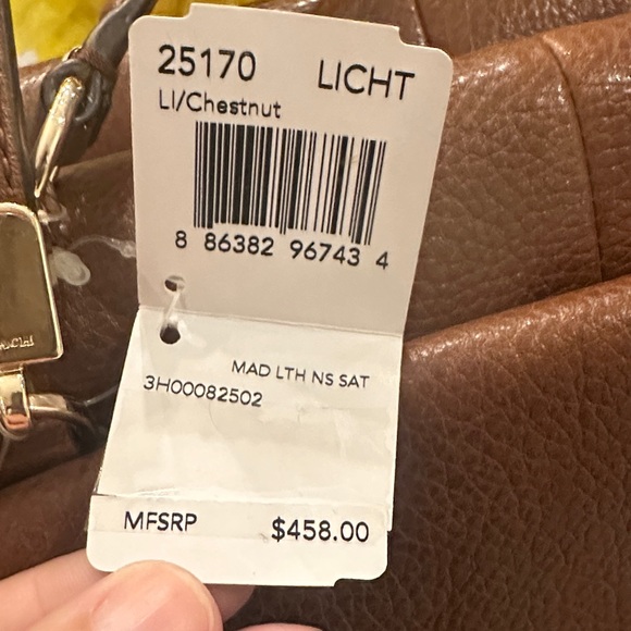 Coach Tan Leather Satchel with Gold Accents - Picture 2 of 10